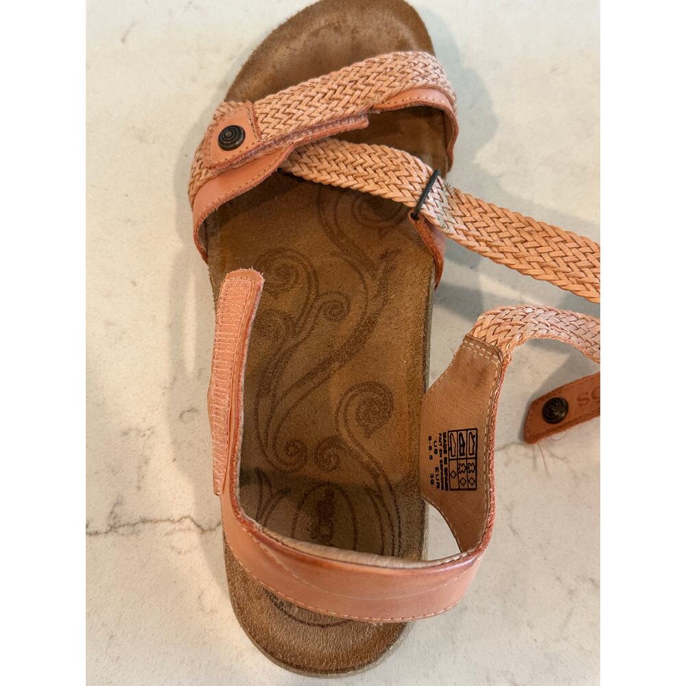 Taos Braided Strappy Sandals Womens 39 US 8.5-9 Pink Comfort Boho Leather - Picture 3 of 13